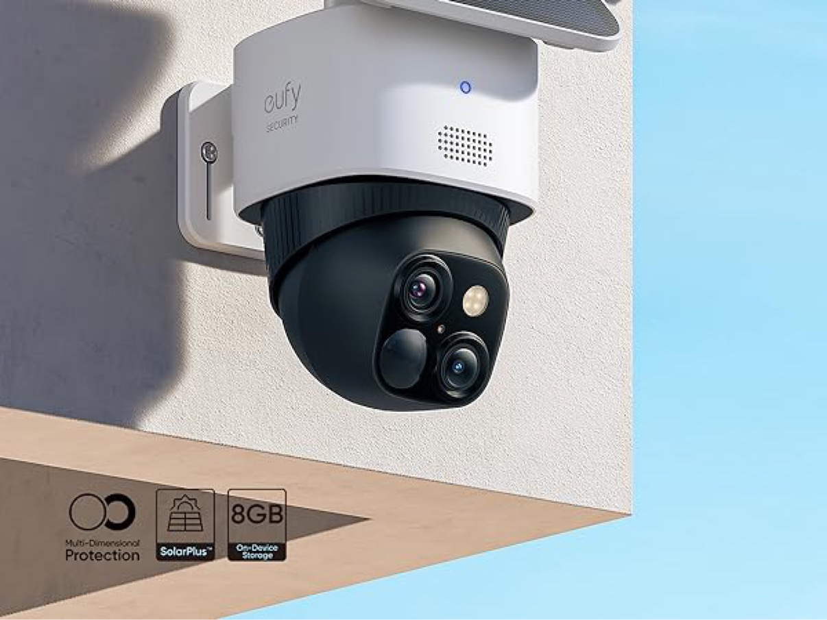 eufyCam S340 instalada en una pared exterior